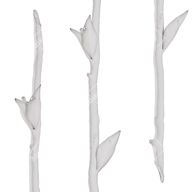 Elegant Twig Wall Lamp 3D model image 3