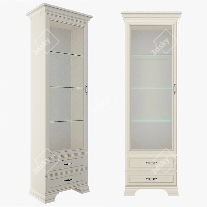 Tiffany 1V2S Showcase Cabinet: Elegant & Spacious 3D model image 1