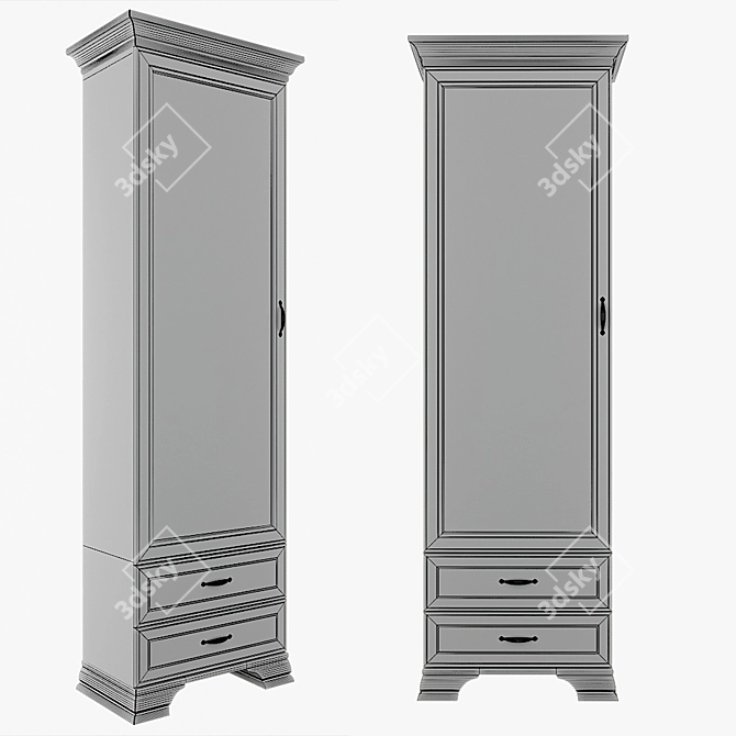 Tiffany 1V2S Showcase Cabinet: Elegant & Spacious 3D model image 2