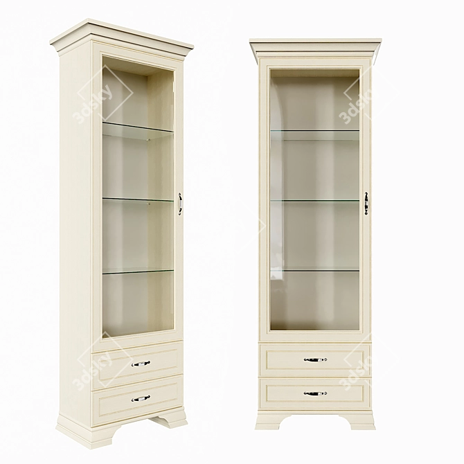 Tiffany 1V2S Showcase Cabinet: Elegant & Spacious 3D model image 4