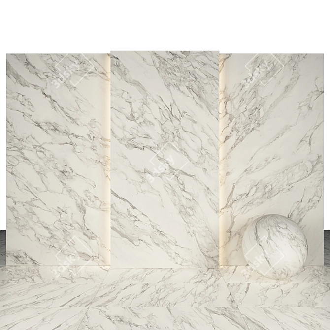 Arabescato Marble Tiles: Versatile & Luxurious 3D model image 2