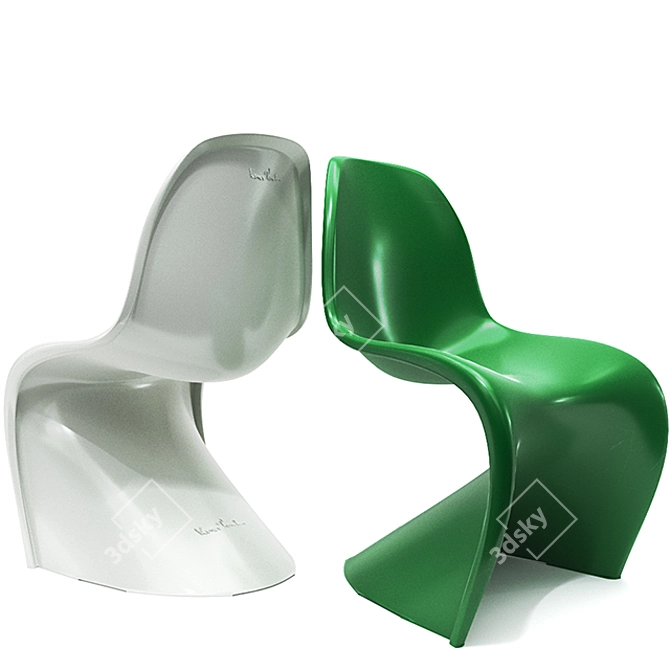 Stylish and Sturdy Panton Chair 3D model image 3