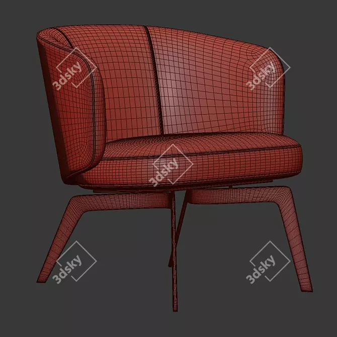 Sleek Bece Armchair: Contemporary Elegance by Lema 3D model image 5