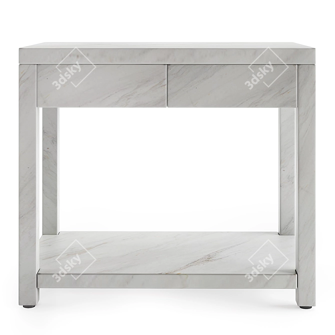 Sleek Marble Kitchen Island 3D model image 1