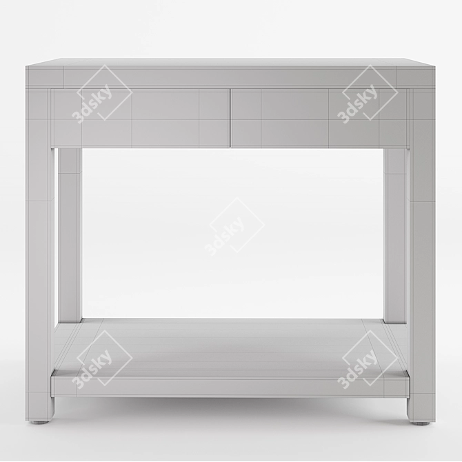 Sleek Marble Kitchen Island 3D model image 2