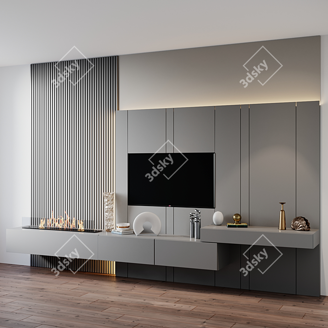 Modern TV Set with Large Dimensions 3D model image 3