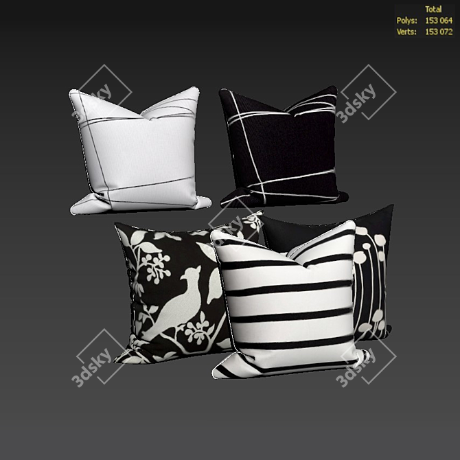 Decorative Pillows Set - Stylish Home Accents 3D model image 2