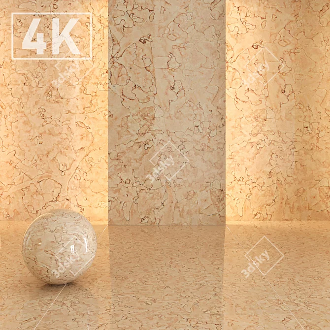  Cream Marble No. 3 - Elegant and Versatile 3D model image 1