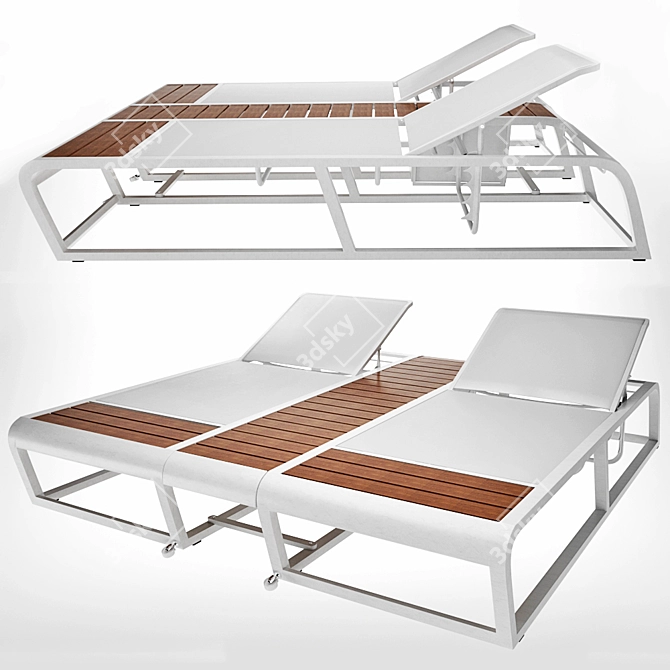 Luxury Reclining Chaise Lounge 3D model image 10