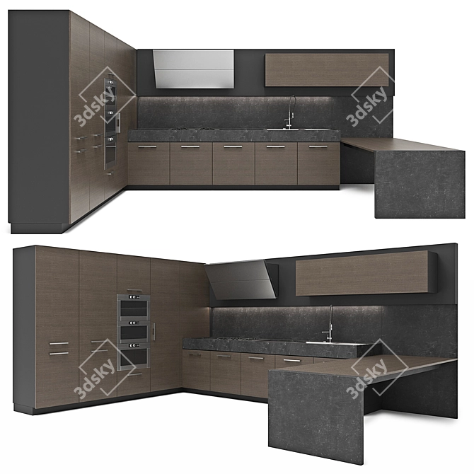 Planet-Inspired Kitchen Design 3D model image 1