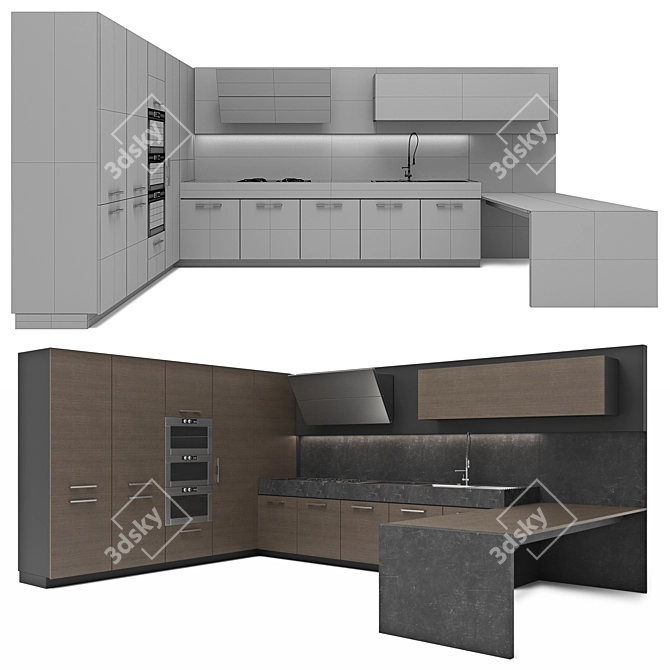 Planet-Inspired Kitchen Design 3D model image 3