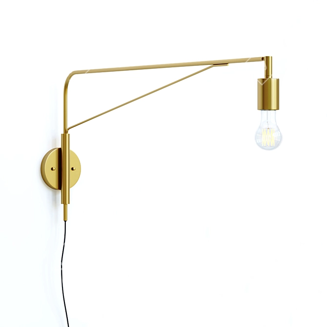 Elegant Antique Brass Wall Sconce 3D model image 4