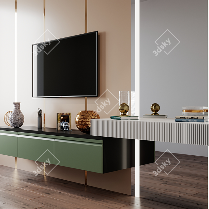 Title: Elegant TV Set 177 3D model image 4