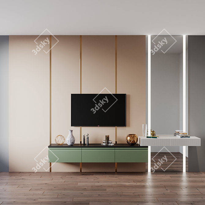 Title: Elegant TV Set 177 3D model image 6