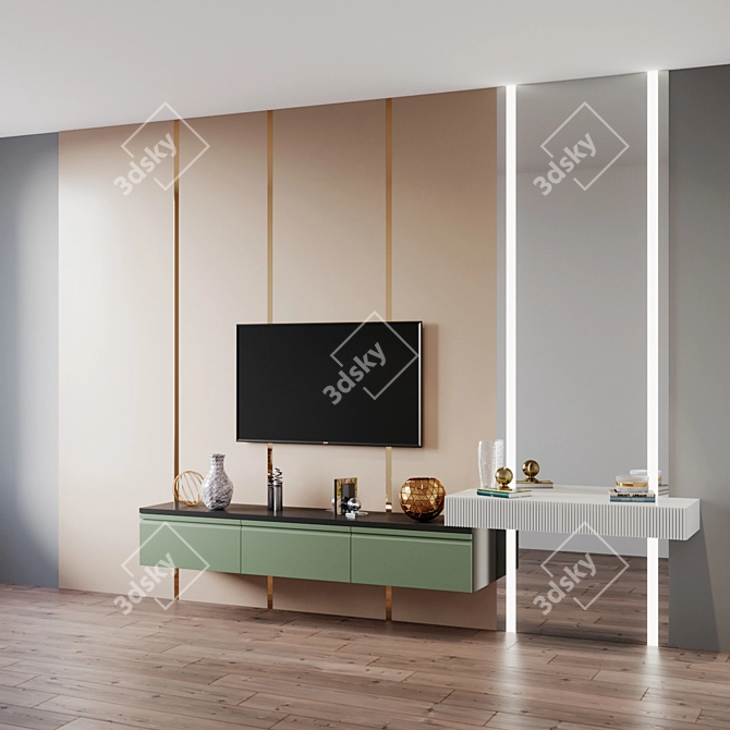 Title: Elegant TV Set 177 3D model image 8