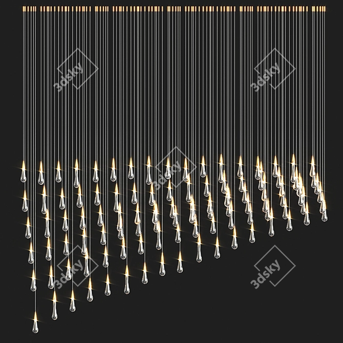 Elegant Raindrop Chandelier 3D model image 3