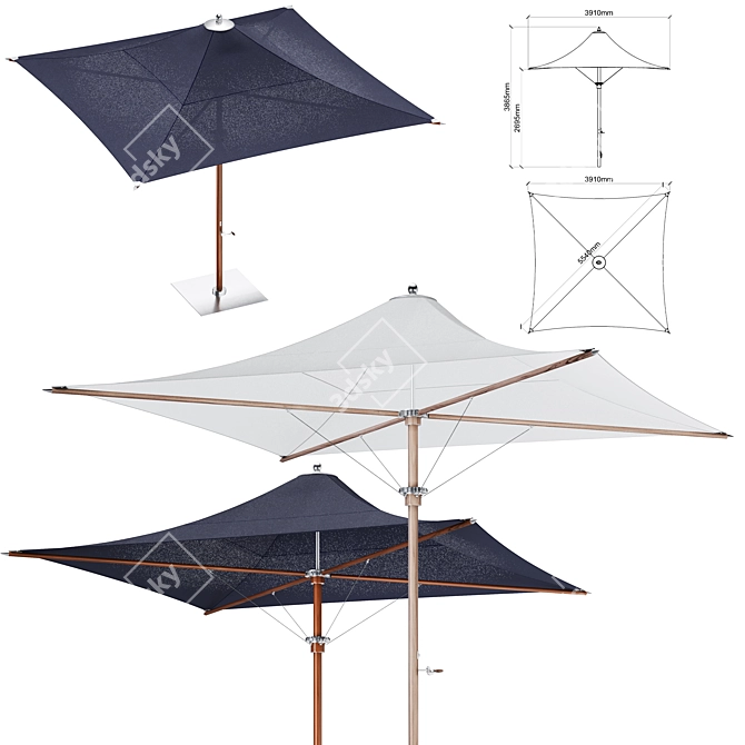 Ocean Master Max: Elegant Sunshade by Tuuci 3D model image 1