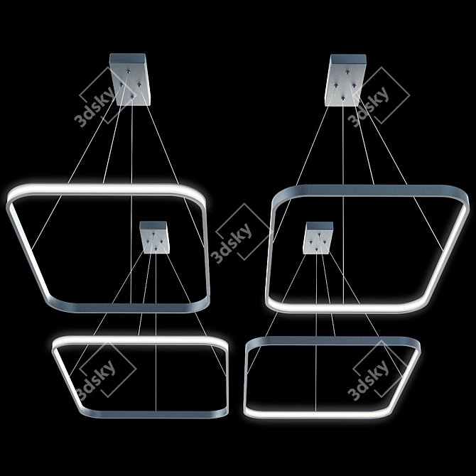 Sleek Modern Chandelier for Healthy Lighting 3D model image 2