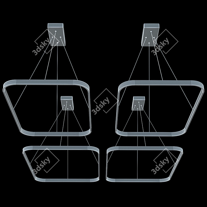 Sleek Modern Chandelier for Healthy Lighting 3D model image 3