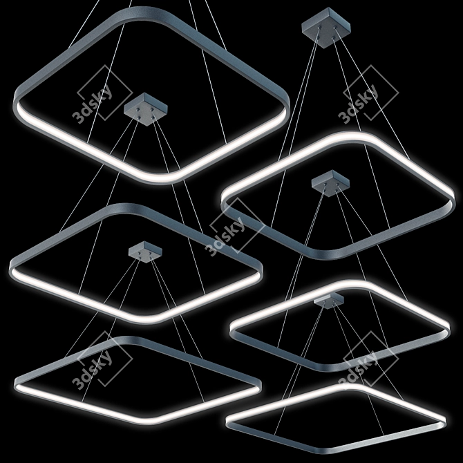 Minimalist LED Chandelier 3D model image 1