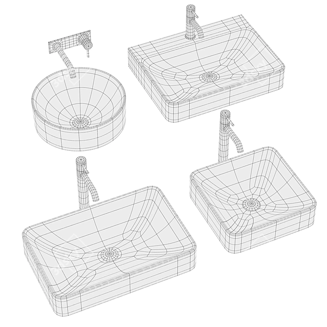 Elegant Jacob Delafon VOX Washbasins 3D model image 4