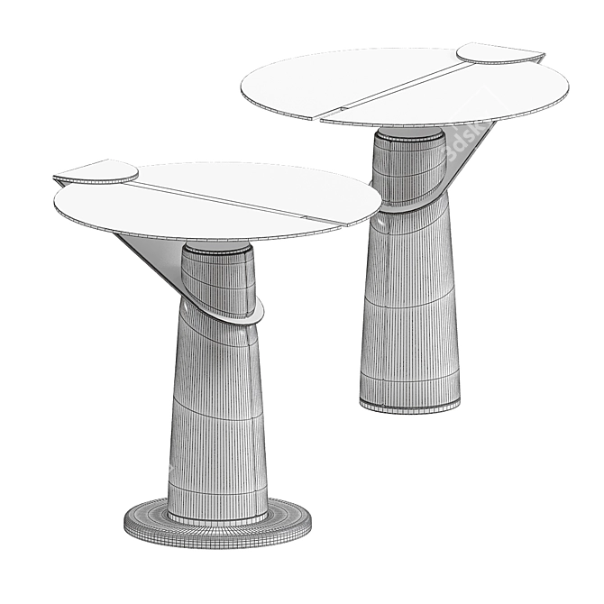 Elegant Eclipse Side Table: Italian Craftsmanship 3D model image 4