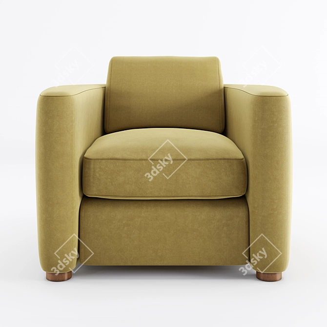 Elegant Salon Club Chair - Moving Mountains 3D model image 2