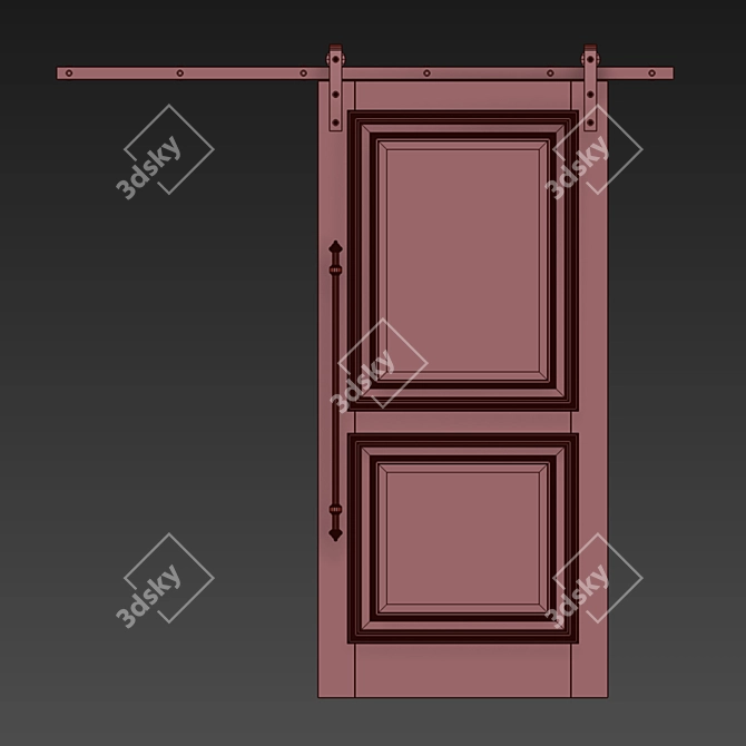 Classic Loft Sliding Doors 3D model image 2