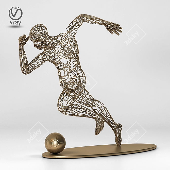 Modern Metal Men Statue 3D model image 4