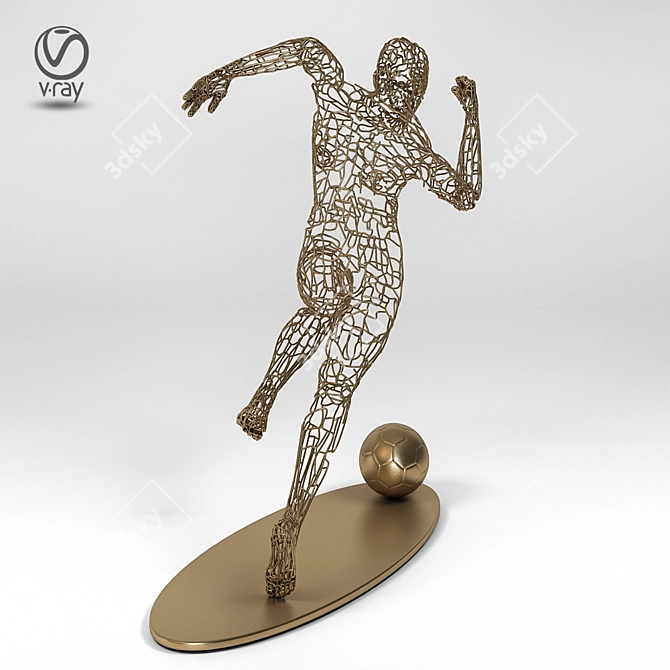 Modern Metal Men Statue 3D model image 1