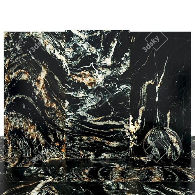 WaveMarble: Glossy, Textured Slabs & Tiles - 8 Options 3D model image 2