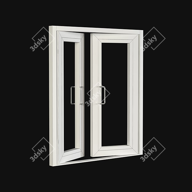Sleek Aluminum Door & Window 3D model image 5
