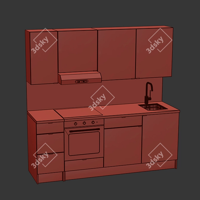 Modern IKEA Kitchen Set 3D model image 5