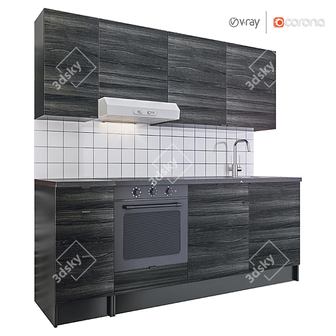 Modern IKEA Kitchen Set 3D model image 6