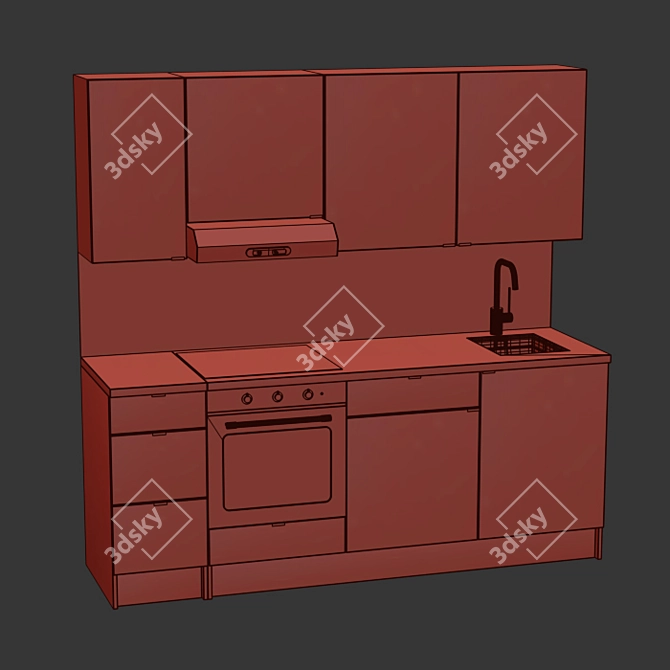 Modern IKEA Kitchen Furniture 3D model image 5