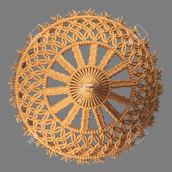 Organic Macrame Pendant: Handcrafted Elegance for Modern Spaces 3D model image 6