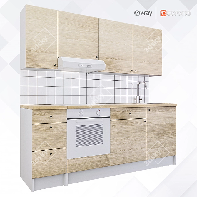 Modern IKEA Kitchen Design 3D model image 1