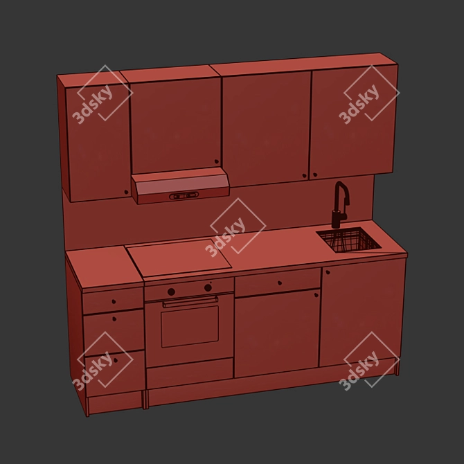 Modern IKEA Kitchen Design 3D model image 5
