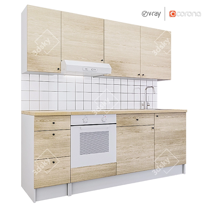 Modern IKEA Kitchen Design 3D model image 6