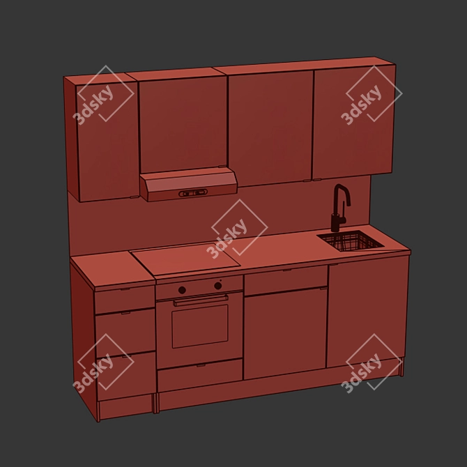 Modern IKEA Kitchen Set 3D model image 5
