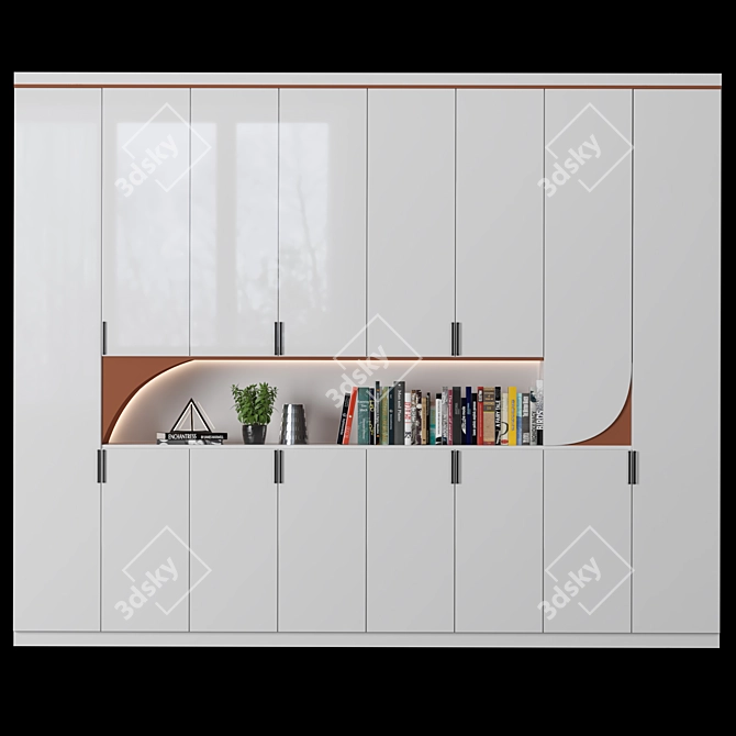 Versatile Modular Cabinet with Shelves - High-Quality Render Ready 3D model image 6