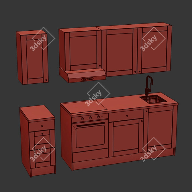 IKEA Kitchen #7: Modern and Versatile 3D model image 4