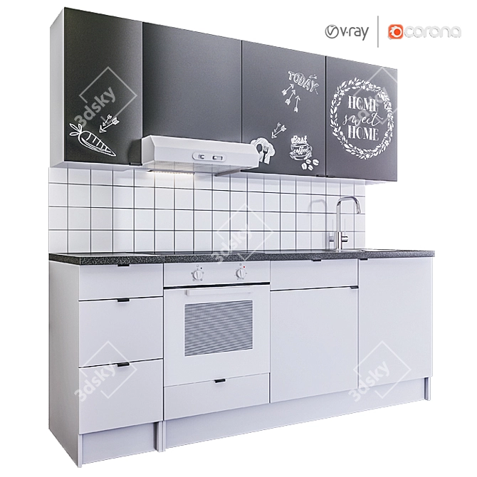 Sleek IKEA Kitchen #10 - V-Ray/Corona Render 3D model image 6