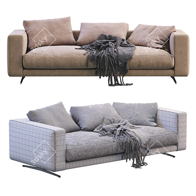 Modern Flexform Campiello Sofa 3D model image 4