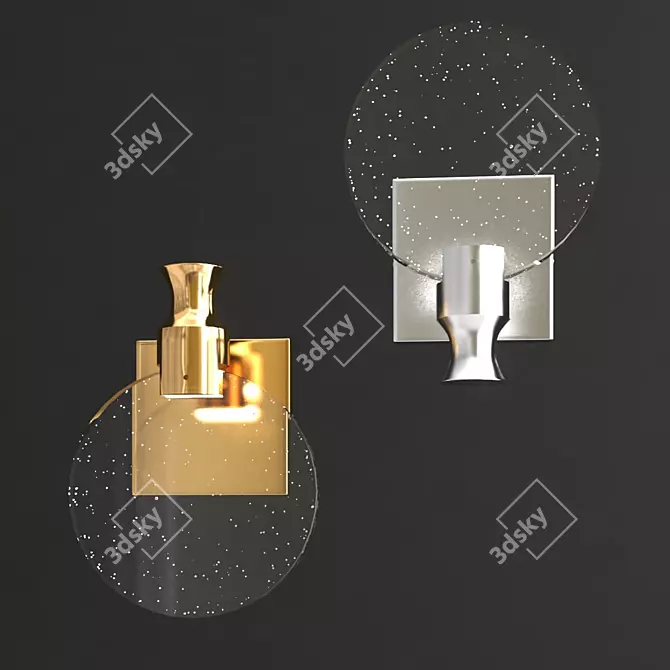 Elegant Crystal Wall Sconce 3D model image 2