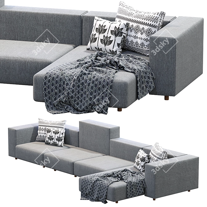 Modern Wall Sofa: Living Divani 3D model image 2