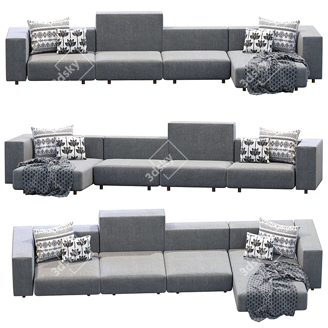 Modern Wall Sofa: Living Divani 3D model image 3