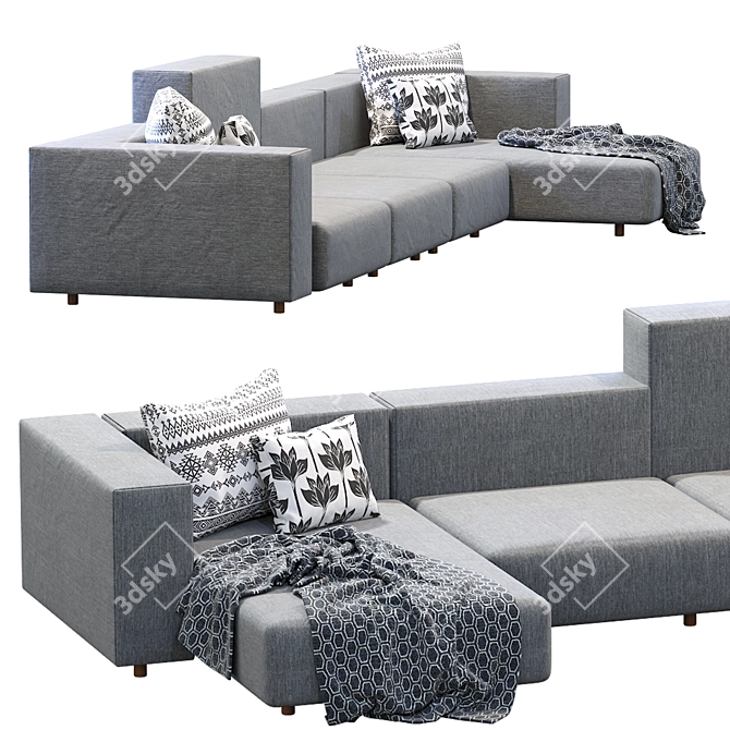 Modern Wall Sofa: Living Divani 3D model image 6