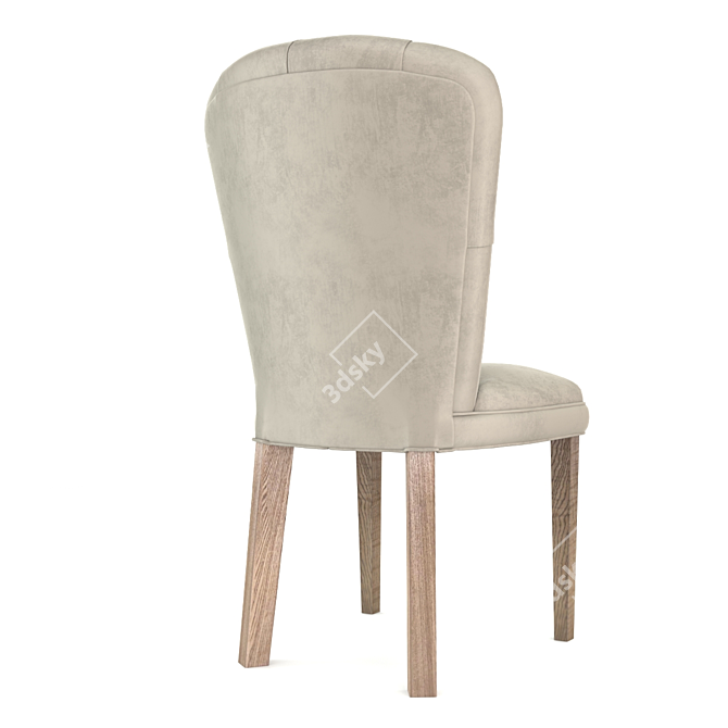 Vintage Carved Chair with Upholstered Seat 3D model image 3