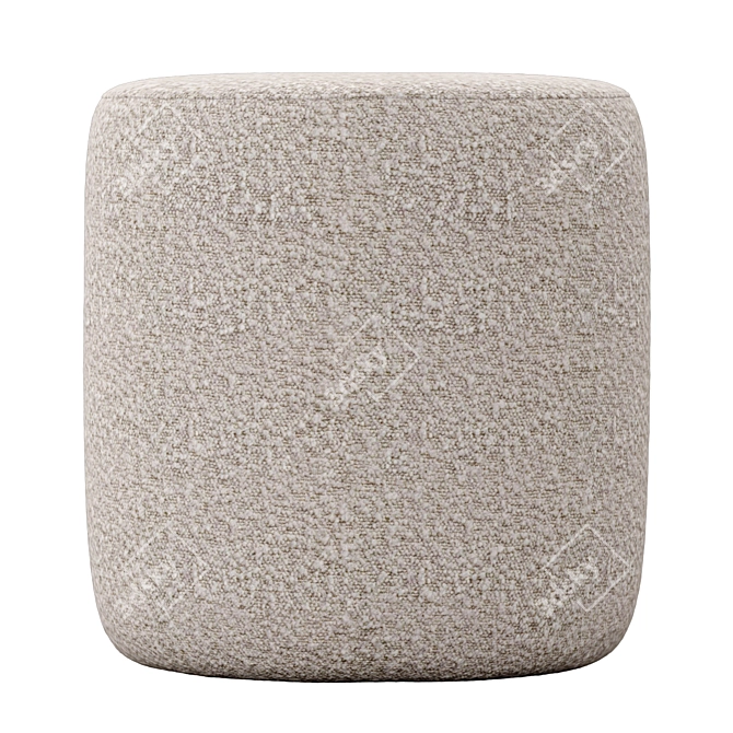 Cozy Boucle Ottoman by Kardiel 3D model image 2